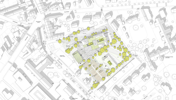 Healthcare Center, Nozay, a+ samueldelmas, Frankreich, Schiefer, Zink, Klinik, rztezentrum, Praxis