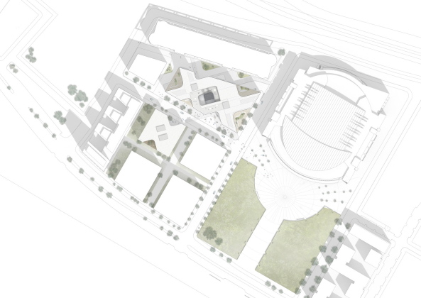 HENN, M�nchen, Zalando, Internetversand, Berlin, Friedrichshain, Unternehmenscampus, transparent, opak, Opazit�t, Glas, Lobby, company, office building, Berlin, web-shopping, glass, Atrium, Blockrandbebauung