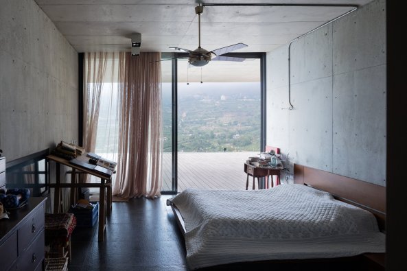 Beton, feink�rnig, Libanon, Bekaa, Gebirge, concrete, Youssef Tohme, Lebanon, Akoura, Villa, mountain, lebanese mountains, u-f�rmig, courtyard, long terrasse, Terrasse, Plattform, platform