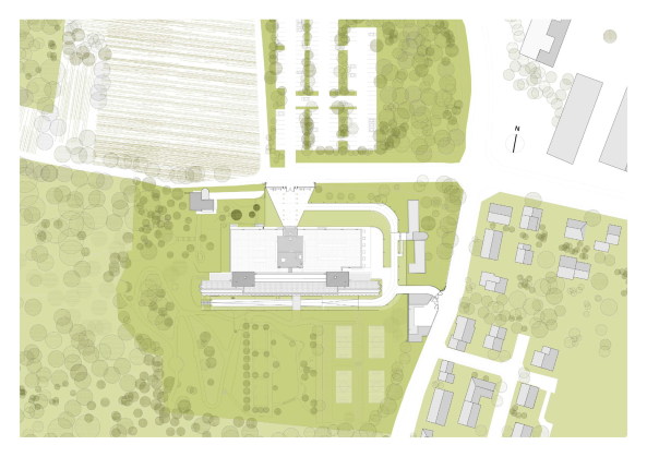 Sanatorium, Rationalismus, Mauerwerk, Riegel, f�nf Stockwerke, Architekturausbildung, Umbau, transformation, Du Besset-Lyon, Clermont Ferrand, Frankreich, ateliers, Sun, shadow, mirror, facade, steel structure