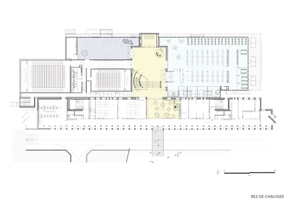 Sanatorium, Rationalismus, Mauerwerk, Riegel, f�nf Stockwerke, Architekturausbildung, Umbau, transformation, Du Besset-Lyon, Clermont Ferrand, Frankreich, ateliers, Sun, shadow, mirror, facade, steel structure