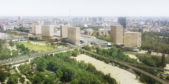 Gleisdreieck, Park am Gleisdreieck, Urbane Mitte am Gleisdreieck, Berlin, Wettbewerb, COBE Berlin, Ortner & Ortner Baukunst, Planungswettbewerb, Corpo Gruppe