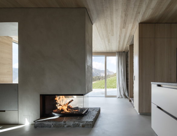 LP Architektur, Neubau, Holzhaus, Stein, Abhang, Hang, Austria, hill, �sterreich, single family house, Sockel, drei Geschosse, Alpen, Berge, Alps, 2015, Fertigstellung, Leogang, Tektonik, wood, stone, Natur, Wald, Wiese, nature, Topographie, topography,