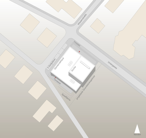 Kirche; Neubau; Oberursel; Steinbach; Kissler + Effgen Architekten; BDA; Spolien; Gemeindezentrum; gemeindesaal; Kirche mit Glockenturm; Dietmar Strau; St. Ursula; Katholische Gemeinde; Schrumpfung