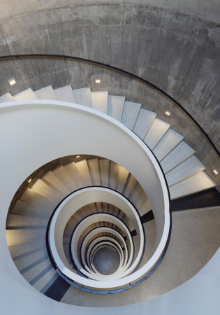 CorTen steel, Cortenstahl, Kortenstahl, Tham & Videgard, Architekturhochschule, schwingende Wnde, Curved walls, deep floor, tiefer Grundriss, Fenster, flow, im Fluss, School of Architecture, Stockholm, Royal Institute