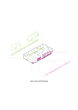 Dominique Coulon & Associ�s; Eugeni Pons; Henri Dutilleux Conservatoire of Music, Dance and Dramatic Arts; Belfort; Frankreich; Konservatorium; Musikschule; Tanzschule; Theaterschule; Neubau; Pollock; Drip Painting; Action Painting; Betonfassade; Marmoroptik