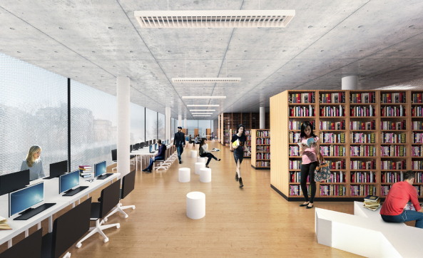 Wettbewerb, Neubau, competition, Sieger, 1. Preis, entschieden, Varna, Warna, Sofia, Bulgarien, Bulgaria, Bratya Miladinovi, Library, B�cher, Lesen, Neubau, new building, storage, archive, reading, Stewart Hollenstein, PLUSR Chitecture, Architects for Urbanity, Spatial practice, I/O, Gewinner, Preistr�ger, Europa, Europe, Schwarzes Meer, Ostblock, Osteuopa, Zentraleuropa