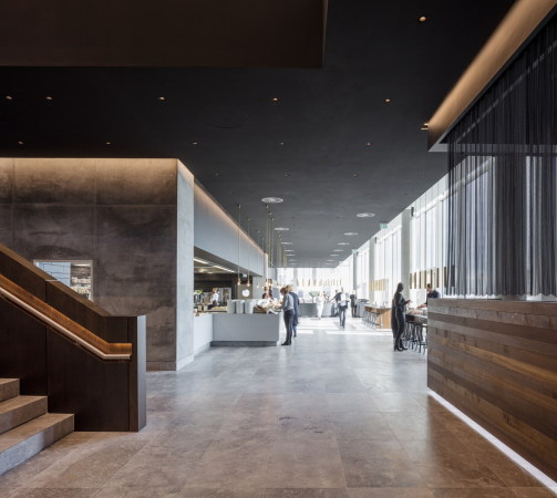 C.F. M�ller Architects, B�rogeb�ude, Neubau, Verwaltung, Superblock, Hochhaus, T�rme, corporate headquarters, HQ, Aarhus, C.F. M�ller Landscape, COWI, Vero Moda, Jack & Jones, Bestseller, fashion group, 400 bicycles, Fahrradtiefgarage, Fahrrad, B�ro, Grundriss, Modekonzern, Konzern, car park, Naturstein, Fassade, stone, 2015, indoor plaza, nachhaltig, energetisch, saving, enery, Denmark, danisk, D�nemark