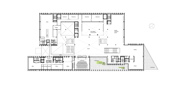 C.F. M�ller Architects, B�rogeb�ude, Neubau, Verwaltung, Superblock, Hochhaus, T�rme, corporate headquarters, HQ, Aarhus, C.F. M�ller Landscape, COWI, Vero Moda, Jack & Jones, Bestseller, fashion group, 400 bicycles, Fahrradtiefgarage, Fahrrad, B�ro, Grundriss, Modekonzern, Konzern, car park, Naturstein, Fassade, stone, 2015, indoor plaza, nachhaltig, energetisch, saving, enery, Denmark, danisk, D�nemark