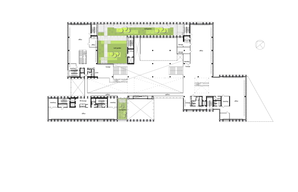 C.F. Mller Architects, Brogebude, Neubau, Verwaltung, Superblock, Hochhaus, Trme, corporate headquarters, HQ, Aarhus, C.F. Mller Landscape, COWI, Vero Moda, Jack & Jones, Bestseller, fashion group, 400 bicycles, Fahrradtiefgarage, Fahrrad, Bro, Grundriss, Modekonzern, Konzern, car park, Naturstein, Fassade, stone, 2015, indoor plaza, nachhaltig, energetisch, saving, enery, Denmark, danisk, Dnemark