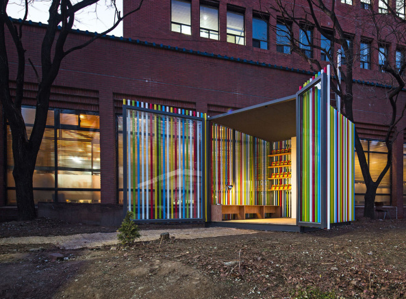 Mobile Bibliothek, Seoul, ArchiWorkshop, Seoul Innovation Park, Pavillon, tempor�re Bauten, kleine Bauten, Membran