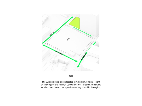 BIG, Arlington, Virginia, Schule, School, Grundschule, Elementary School, Neubau, Planung, new building, modern, modernism, Wilson Blvd, Bjarke Ingels, Terrassen, terraces, 2016, plans, floor plans, Wilson Secondary School, USA, United States of America, Rosslyn-Ballston Corridor, bars