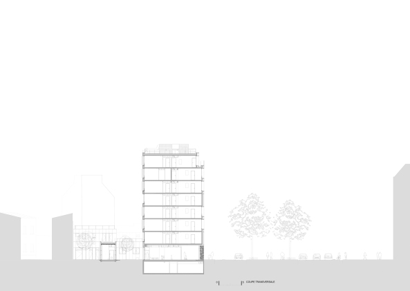 Boulevard de la Villette, 10. Arrondissement, Paris, InSpace Architecture, Sozialwohnungsbau, SIEMP, Mutter Kind Frsorgezentrum, Gebudeensemble,  Frsorgezentrum, Wohnungsbau, Baunetz, Architektur