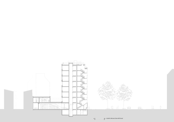 Boulevard de la Villette, 10. Arrondissement, Paris, InSpace Architecture, Sozialwohnungsbau, SIEMP, Mutter Kind Frsorgezentrum, Gebudeensemble,  Frsorgezentrum, Wohnungsbau, Baunetz, Architektur