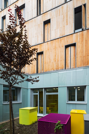 Boulevard de la Villette, 10. Arrondissement, Paris, InSpace Architecture, Sozialwohnungsbau, SIEMP, Mutter Kind F�rsorgezentrum, Geb�udeensemble,  F�rsorgezentrum, Wohnungsbau, Baunetz, Architektur