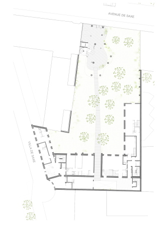 Bestand, Konvent, 19 Jahrhundert, Umbau, Neubau, ambenfrmiger Grundriss, Glas, Kapelle, sozial durchmischt, social mix, Wohnturm, Glass, tower, neunstckig, Kontrast,