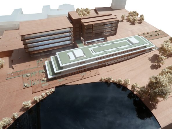 Beton, Brutalimus, Grobritannien, public research university, Patel Taylor, Essex, Wivenhoe Park, Anbau, Bestand, masterplan, lake, library, studend center,