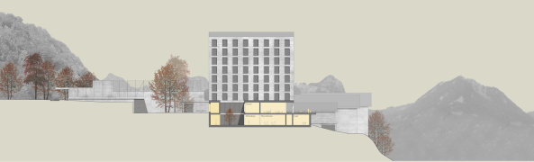 Erweiterung Sportzentrum Kerenzerberg, Burkard Meyer und Vogt gewinnen Wettbewerb in Zrich, Wettbewerbsergebnisse, Baunetz, Baunetz-Meldungen, Architektur in der Schweiz, Boris Brunner, Daniel Niggli, Luca Selva, David Vogt, Burkard Meyer Architekten, Vogt Landschaftsarchitekten, E2A Architekten, : mlzd Architekten aus Biel, Adrian Streich Architekten, pool Architekten, Dreifachturnhalle, Turnhalle, Sporthalle, Sichtbeton, Beton,