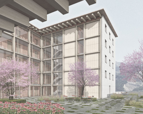 Erweiterung Sportzentrum Kerenzerberg, Burkard Meyer und Vogt gewinnen Wettbewerb in Zrich, Wettbewerbsergebnisse, Baunetz, Baunetz-Meldungen, Architektur in der Schweiz, Boris Brunner, Daniel Niggli, Luca Selva, David Vogt, Burkard Meyer Architekten, Vogt Landschaftsarchitekten, E2A Architekten, : mlzd Architekten aus Biel, Adrian Streich Architekten, pool Architekten, Dreifachturnhalle, Turnhalle, Sporthalle, Sichtbeton, Beton,