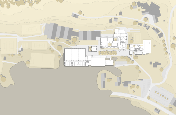 Erweiterung Sportzentrum Kerenzerberg, Burkard Meyer und Vogt gewinnen Wettbewerb in Zrich, Wettbewerbsergebnisse, Baunetz, Baunetz-Meldungen, Architektur in der Schweiz, Boris Brunner, Daniel Niggli, Luca Selva, David Vogt, Burkard Meyer Architekten, Vogt Landschaftsarchitekten, E2A Architekten, : mlzd Architekten aus Biel, Adrian Streich Architekten, pool Architekten, Dreifachturnhalle, Turnhalle, Sporthalle, Sichtbeton, Beton,