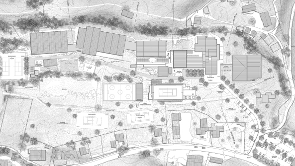 Erweiterung Sportzentrum Kerenzerberg, Burkard Meyer und Vogt gewinnen Wettbewerb in Zrich, Wettbewerbsergebnisse, Baunetz, Baunetz-Meldungen, Architektur in der Schweiz, Boris Brunner, Daniel Niggli, Luca Selva, David Vogt, Burkard Meyer Architekten, Vogt Landschaftsarchitekten, E2A Architekten, : mlzd Architekten aus Biel, Adrian Streich Architekten, pool Architekten, Dreifachturnhalle, Turnhalle, Sporthalle, Sichtbeton, Beton,