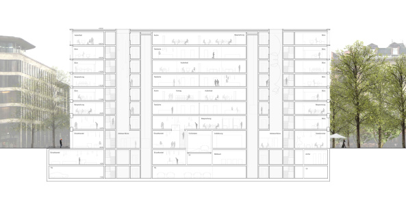 Wettbewerb, Opernplatz, Frankfurt am Main, Neubau, Ersatzbau, Natrustein, Staab Architekten, Baumschlager Eberle, Ferdinand Heide, Allmann Sattler Wappner, 2016, competition, architecture, Stadthaus, Wettbewerb, Ergebnis, 1. Preis, 2. Preis, 3. Preis, Anerkennung, Gewinner, Allianz Real Estate, ANP - Architektur- und Planungsgesellschaft