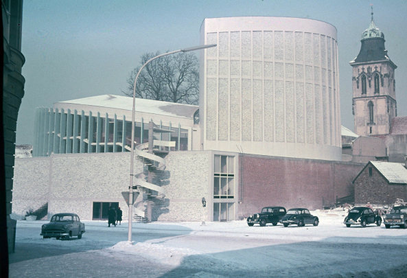 Stadttheater Mnster - Blick von der Vogasse, Februar 1956,  Archiv Christoph von Hausen