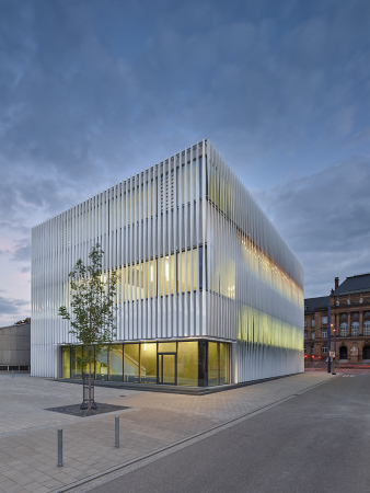 Olgastrae 109, Sporthalle, Gymnasium, Neubau, Gym, 2015, Kepler- und Humboldt-Gymnasium, Zooey Braun, Martin Gessert, h4a, Albrecht Randecker, Klaus Legner, Stuttgart, Mnchen, Wettbewerb, competition, new building, Wrfel, Block,