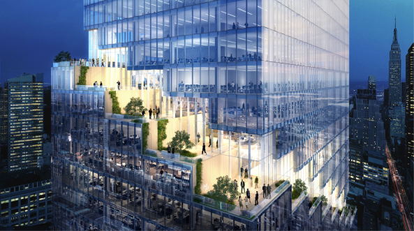 BIG, New York, Hochhaus, the spiral, Spirale, Sky Scraper, 2016, Bjarke Ingels, Glas, Stahl, Verdrehung, Commercial, In Progress, Tishman Speyer, Projekt, Entwurf, Daniel Sundlin, Thomas Christoffersen, High Line, USA