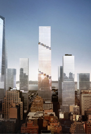 BIG, New York, Hochhaus, the spiral, Spirale, Sky Scraper, 2016, Bjarke Ingels, Glas, Stahl, Verdrehung, Commercial, In Progress, Tishman Speyer, Projekt, Entwurf, Daniel Sundlin, Thomas Christoffersen, High Line, USA