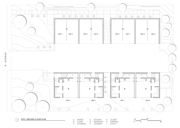 Lake Oswego, USA, America, United States, Neubau, housing, Wohnungsbau, sawtooth, Waechter Architecture, dark bronze, Ben Waechter, David Papazian, Reihenhuser, Reihenhaus, braun, Holz, Holzfassade, wood, trees, summer, Siedlung, 2015, 2016