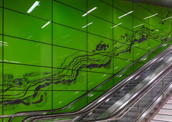 Wehrhahn-Linie, Wehrhahnlinie D�sseldorf, netzwerkarchitekten, Heike Klussmann, Wettbewerb, U-Bahnhof, D�sseldorf, Landeshauptstadt D�sseldorf, Heinrich-Heine-Allee, Wettbewerb, Tunnel, Kunst im Tunnel, Fritschi Architekten, Ralf Br�g, Ursula Damm, Manuel Franke, Enne Haehnle, Thomas Stricker, Kunst im �ffentlichen Raum, Kunst am Bau, Architektur und Kunst, Infrastruktur, Architektur in NRW, Kunst im Alltag, Farbe