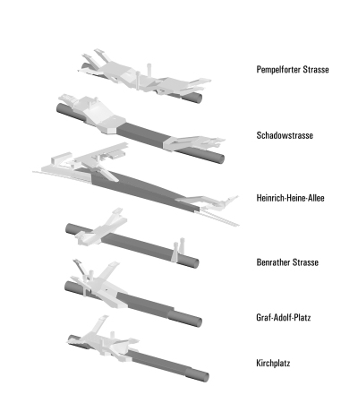 Wehrhahn-Linie, Wehrhahnlinie D�sseldorf, netzwerkarchitekten, Heike Klussmann, Wettbewerb, U-Bahnhof, D�sseldorf, Landeshauptstadt D�sseldorf, Heinrich-Heine-Allee, Wettbewerb, Tunnel, Kunst im Tunnel, Fritschi Architekten, Ralf Br�g, Ursula Damm, Manuel Franke, Enne Haehnle, Thomas Stricker, Kunst im �ffentlichen Raum, Kunst am Bau, Architektur und Kunst, Infrastruktur, Architektur in NRW, Kunst im Alltag, Farbe