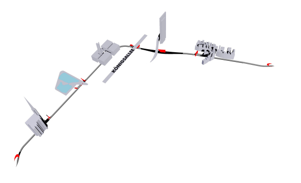 Wehrhahn-Linie, Wehrhahnlinie D�sseldorf, netzwerkarchitekten, Heike Klussmann, Wettbewerb, U-Bahnhof, D�sseldorf, Landeshauptstadt D�sseldorf, Heinrich-Heine-Allee, Wettbewerb, Tunnel, Kunst im Tunnel, Fritschi Architekten, Ralf Br�g, Ursula Damm, Manuel Franke, Enne Haehnle, Thomas Stricker, Kunst im �ffentlichen Raum, Kunst am Bau, Architektur und Kunst, Infrastruktur, Architektur in NRW, Kunst im Alltag, Farbe