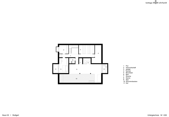 Wohnhaus von Bottega Ehrhardt in Stuttgart, Satteldach mit Pool, Fassade, Wohnhaus, Passivhaus, Baunetz, Baunetz-Meldungen, Haus K3, Suttgart Sonnenberg, Baurecht, Eternitplatten, Monolith, Bauen, Neubau, Hausbau, Eigenheim, Wohnen mit Schwimmbad, Architekt gesucht, Henning Ehrhardt und Giorgio Bottega, Schner Wohnen, Architekt Stuttgart, facade, house, small houses, best architects, gute Architektur, Architektur in Deutschland