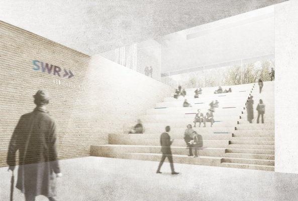 Sdwestrundfunk, Wettbewerb, Gewinner, 1. Preis, Anerkennung, first prize, competition, media centre, Baden-Baden, Germany, Deutschland, Architecture, urbanism, 2016, 2015 decision, glass, steel, lobby, Wurm + Wurm Architekten Ingenieure, JSWD Architekten, Rykart Architekten, struhk architekten, kadawittfeldarchitektur, Jury, Projekt, Gewinnerprojekt