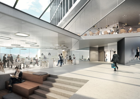 S�dwestrundfunk, Wettbewerb, Gewinner, 1. Preis, Anerkennung, first prize, competition, media centre, Baden-Baden, Germany, Deutschland, Architecture, urbanism, 2016, 2015 decision, glass, steel, lobby, Wurm + Wurm Architekten Ingenieure, JSWD Architekten, Rykart Architekten, struhk architekten, kadawittfeldarchitektur, Jury, Projekt, Gewinnerprojekt