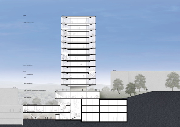 S�dwestrundfunk, Wettbewerb, Gewinner, 1. Preis, Anerkennung, first prize, competition, media centre, Baden-Baden, Germany, Deutschland, Architecture, urbanism, 2016, 2015 decision, glass, steel, lobby, Wurm + Wurm Architekten Ingenieure, JSWD Architekten, Rykart Architekten, struhk architekten, kadawittfeldarchitektur, Jury, Projekt, Gewinnerprojekt