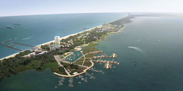 Courtesy Eller + Eller Architekten, MIPIM, Cannes, Future Projects Award AR, Architectural Record, Preisverleihung, Immobilienbranche, Gewinner, Sieger, Overall Winner: BASF Hochhaus in Ludwigshafen von Eller + Eller Architekten, Big Urban Projects, Tabanlioglu Architects, Cultural Regeneration Shenzhen von Mecanoo, Mixed Use, Creative Hub in Paris, NBBJ, Offices, BASF Hochhaus in Ludwigshafen, Eller + Eller Architekten, Old and New, Bispebjerg-Krankenhaus, Kopenhagen, C.F. Mller Architects mit Terroir, Regeneration and Masterplanning, Dune City Mielno in Koszalin, Polen, SAS Studio, Residential, Liaisons in Ruichang, China, MOB architects, Retail and Leisure, Fuente Santa Hot Spring Baths, Fuencaliente, La Palma, gpy arquitectos, Sports and Stadiums, UFCSPA Campus Igara in Canoas, Brasiliein, Ospa Arquitetura, Urbanismo, Tall Buildings: Viceroy Jumeirah Village in Dubai, WS Atkin, Sustainability, Skyfarm-Konzept, Rogers Stirk Harbour + Partners, Jeu d'Esprit Prize, Seerettungsstaion, Rhre, Schweden, Kjellgren Kaminsky Architecture