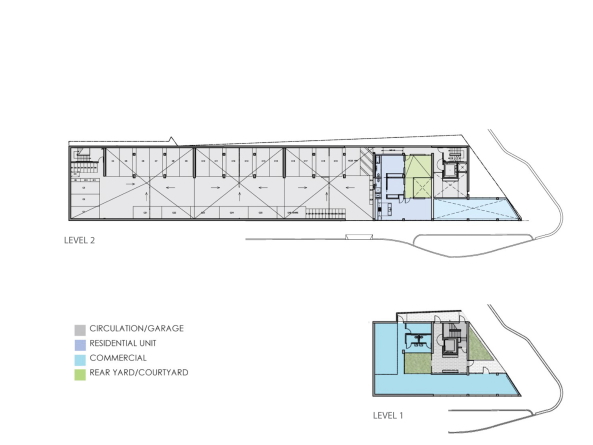 Concrete, Beton Loft, u-frmig, Innenhof, Spiraltreppe, Topografie, San Francisco. Baptist Church, Baptistenkirche, Sonnenschutz, Gebudehlle,Loggia, Durchlftung, air,