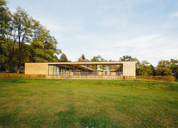 Holz, Alpen, Kindergarten, reitter_architekten, Innsbruck, Atrium, Wnadelgang, wood, alps, progressive pedagogical, kids, one-level-building, Flach, Flachdach