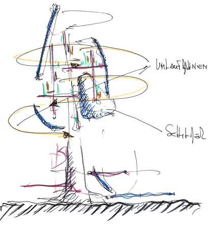 Technisches Museum Wien; Ausstellung; Die Zukunft der Stadt; Studie; Vision; Energie Land Turm; Heri&salli; Hans Schubert; Gestapeltes Bauland; Aufwindkraftwerk; Wien; sterreich; TMW