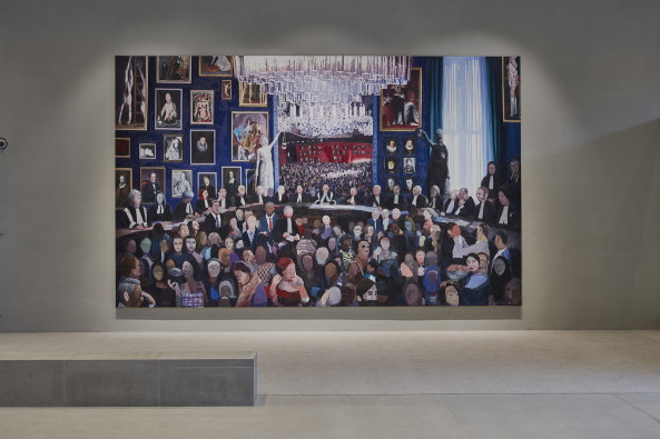 marble, oak, historical reference, supreme court, Den Haag, KAAN architects, basis, glass panels, latticework, judges, atrium, Lichthof, Richter, Gerichtspersonal, getrennte, Erschlieungsweg, funktionale Trennung, Lobby, historische Referenz, Gerichtshof, Marmor, Glas, Gitter, Gitterfassade, Helen Verohoeven