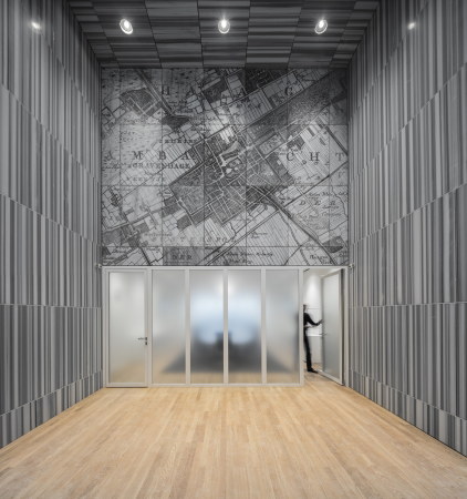 marble, oak, historical reference, supreme court, Den Haag, KAAN architects, basis, glass panels, latticework, judges, atrium, Lichthof, Richter, Gerichtspersonal, getrennte, Erschlieungsweg, funktionale Trennung, Lobby, historische Referenz, Gerichtshof, Marmor, Glas, Gitter, Gitterfassade, Helen Verohoeven