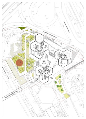 Alumimium, doppelte Verschalung, double layer, cladding, steel frame, glass, renovation, breathable facade, atmende Fassade, doppelte Ummantelung, Stahlrahmen, Glas, Durchl�ftung, Passage, Halle, Glas, Dachterrassen