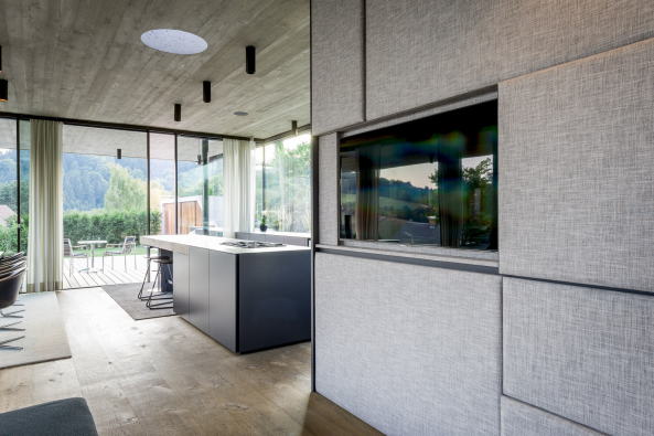 Caramel Architekten, Neubau, Vill, architects, architecture, big house, luxury, swimming pool, blau, Wass, Asublick, ber der Stadt, Luxus pur, Schwimmbad, Becken, Beton, concrete, Bunker, Tiefgarage, house with a view, Linz, Stadtrand