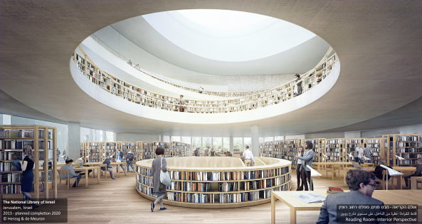 Grundsteinlegung, ground breaking, corner stone, library, jerusalem, Jerusalem, Natioalbibliothek, Herzog & de Meuron, Lesesaal, limestone, Kalkstein, Holz, wood