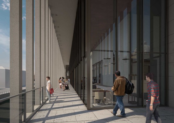 ART+COM, spk, stiftung preuischer kulturbesitz, chipperfield, david, david chipperfield architects, berlin, museumsinsel, neubau, james simon, james-simon-galerie, richtfest,