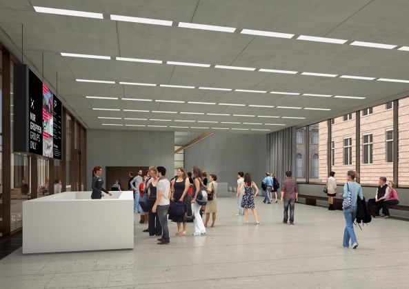 ART+COM, spk, stiftung preuischer kulturbesitz, chipperfield, david, david chipperfield architects, berlin, museumsinsel, neubau, james simon, james-simon-galerie, richtfest,