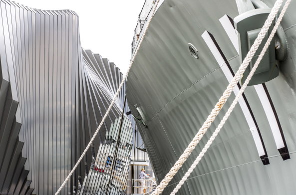 2 Murray Street, Darling Harbour, Australien, Australia, pavilion, Pavillon, Fertigstellung, U-Boot, Submarine, Water, Harbour, Hafen, martitime museum, Zerstrer, Kriegsschiff, Australian National Maritime Museum, fjmt, architects, architecture, HMAS Vampire, HMAS Onslow, Brett Boardman